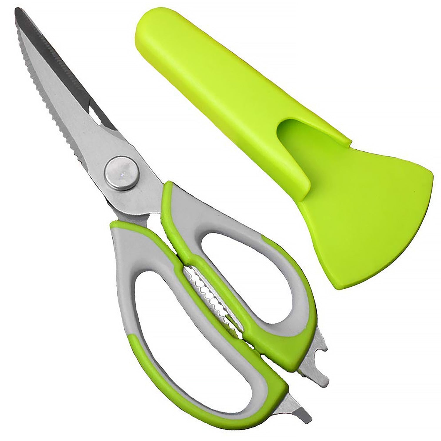 8193 Multi-purpose Kitchen Shears With Magnetic Holder Stainless Steel Red Multifunction Heavy Duty And Kitchen Scissors Wukusy