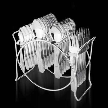 Stainless Steel Cutlery Set With Elegant Storage Stand (24 Pc) Wukusy