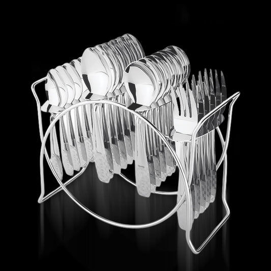 Stainless Steel Cutlery Set With Elegant Storage Stand (24 Pc)