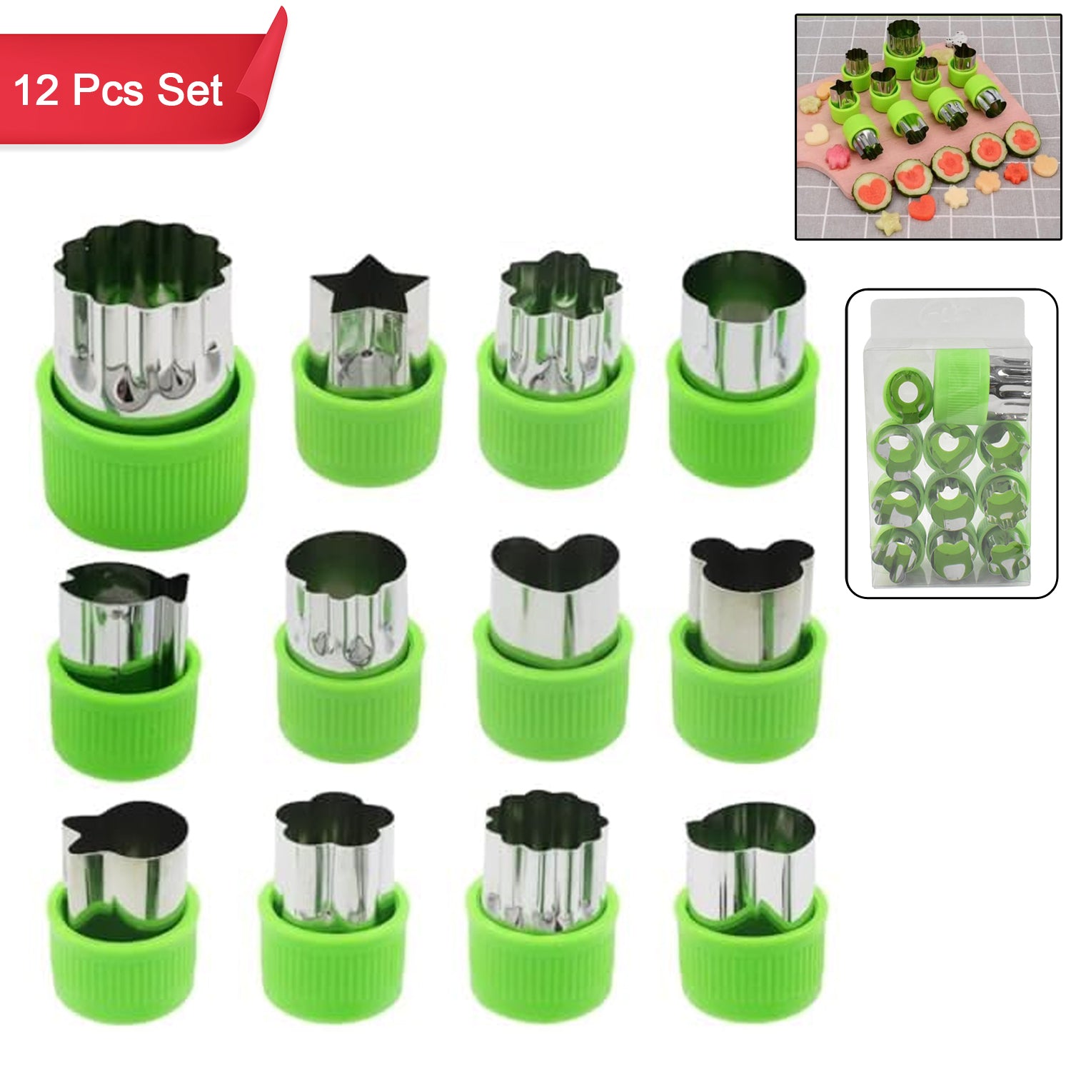 Stainless Steel Cookie Cutter Shapes Set Baking Cooking Food Decoration  (12 Pcs Set) Wukusy