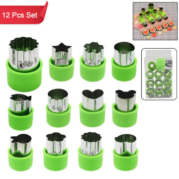 Stainless Steel Cookie Cutter Shapes Set Baking Cooking Food Decoration  (12 Pcs Set) Wukusy