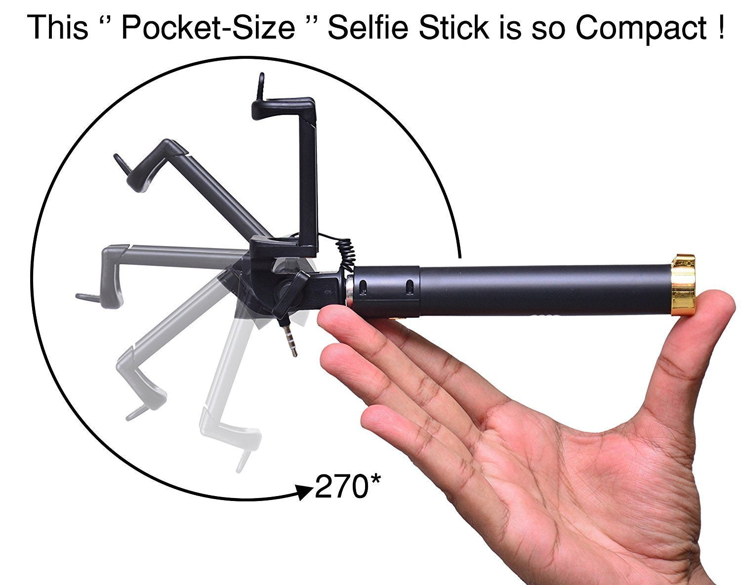 1347 Selfie Sticks Box With Aux Wire For All Smart Phones Wukusy