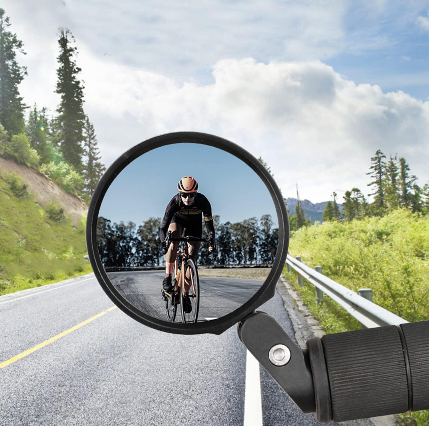8505 Bar End Bike Mirror Safe Rearview Mirror 360 Rotatable  Foldable Safety Bicycle Rear View Mirror Mirror Durable Bike Mirror (1 Pc) Wukusy