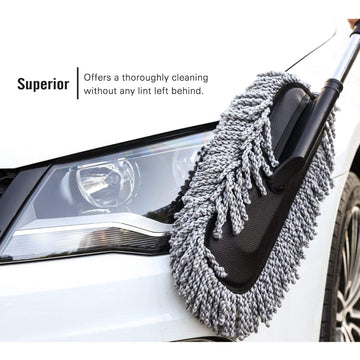 4749 Car Duster Long Retractablesoftnon-sliphandle Multipurpose Microfiber Wash Brush Vehicle Interior And Exterior Cleaning Kit With For Car Boats Or Home Wukusy