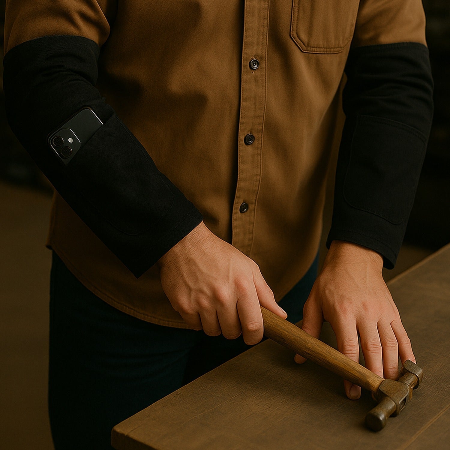 Protective Arm Sleeves With Elbow Padding  1 Pair Safety Work Arm Cover Wukusy