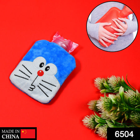 6504 Doremon Small Hot Water Bag With Cover For Pain Relief Neck Shoulder Pain And Hand Feet Warmer Menstrual Cramps. Wukusy