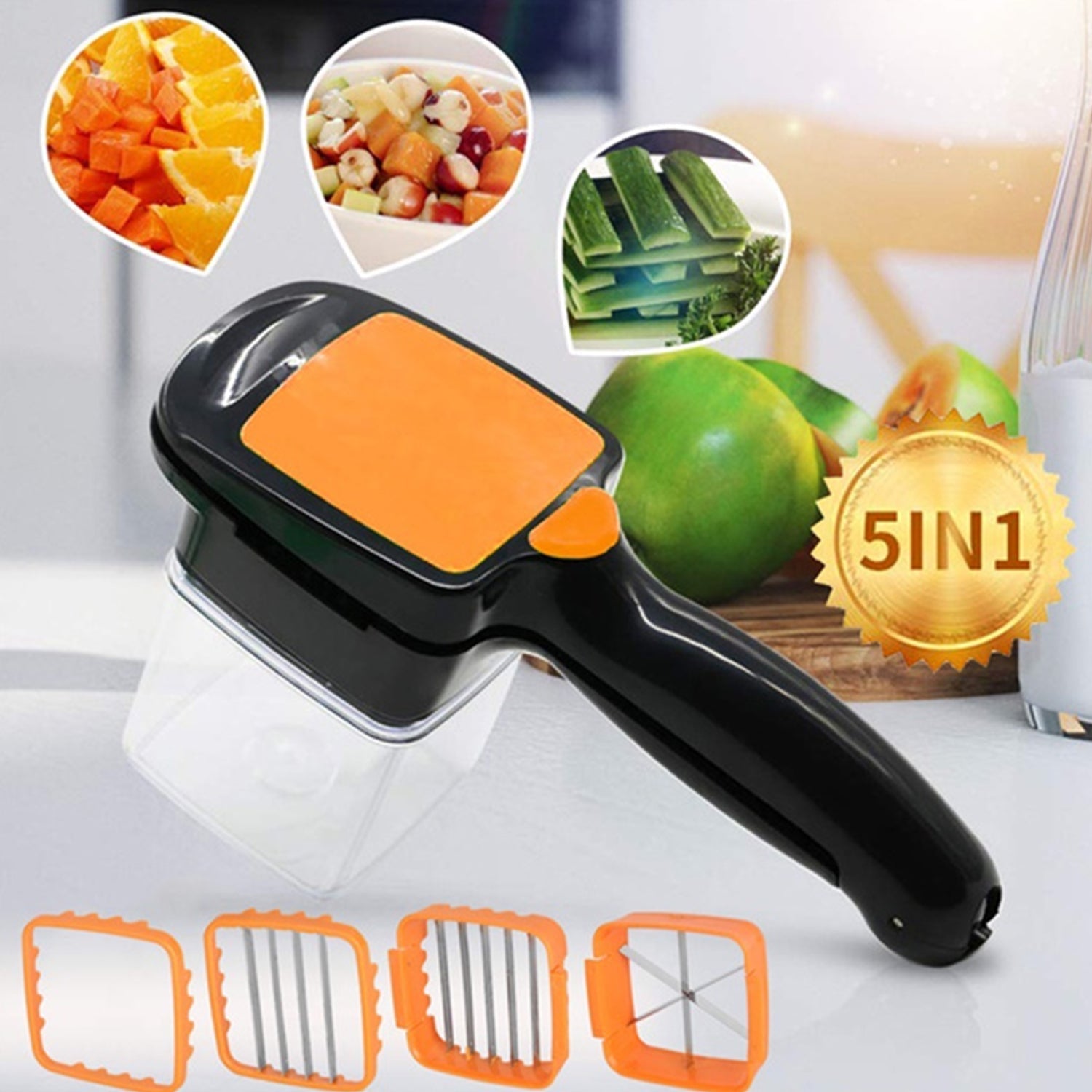 2069 5 In 1 Nicer Dicer Used For Cutting And Shredding Of Various Types Of Food Stuff In All Kitchen Purposes. Wukusy