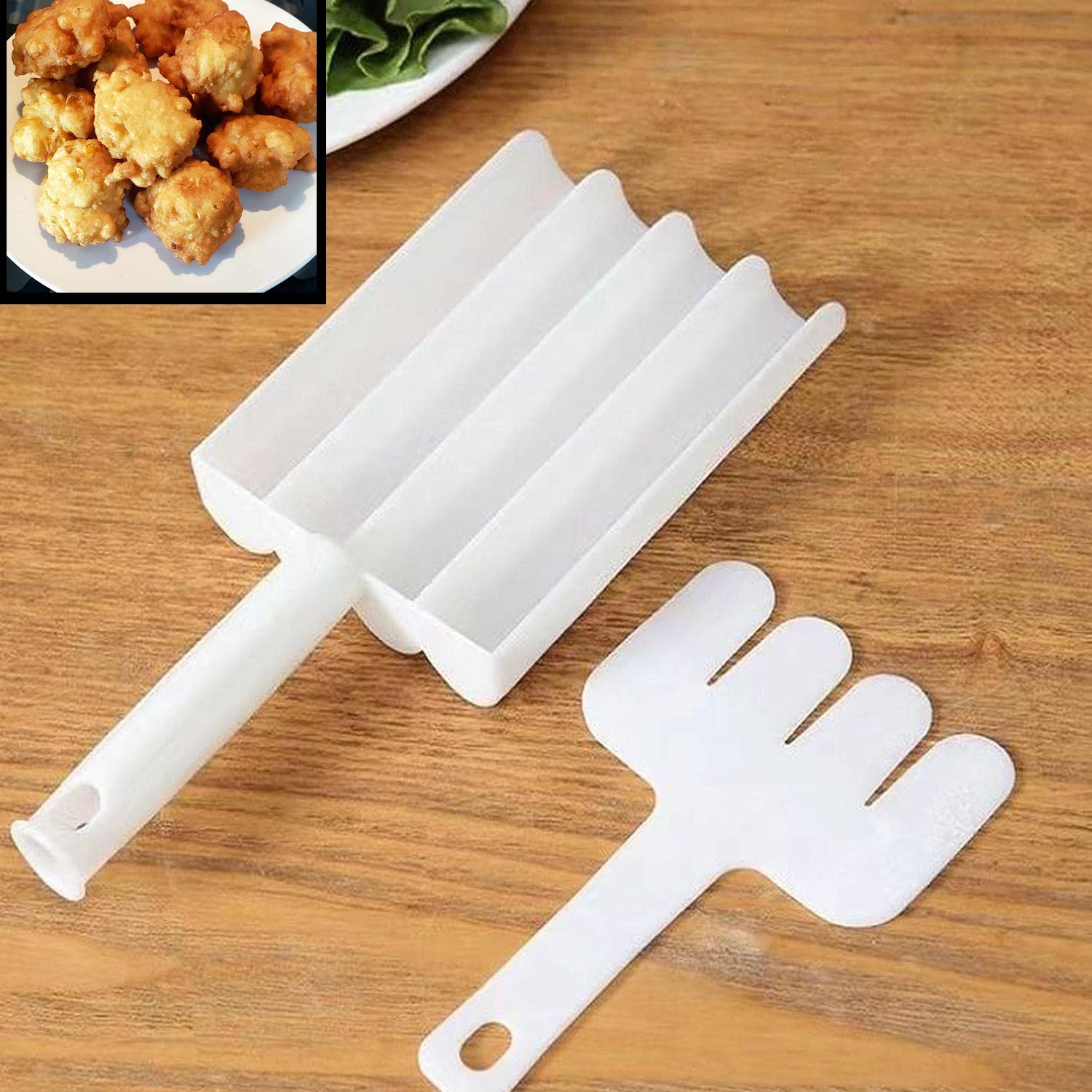 5913a Small Multifunction Fritters Maker - Creative Fritters Scoop Multi-function Ball Maker  Portable Maker For Making Cake Balls Ice Cream Spoon Doughnut Hand Cutting Scoop(2pc Set) Wukusy