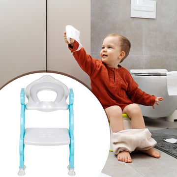 8492 2 In 1 Potty Training Toilet Seat With Step Stool Ladder For Boy And Girl Baby Toddler Kid Childrens Toilet Training Seat Chair With Soft Padded Seat And Sturdy Non-slip Wide Step Make Potty Easier For Your Kids (Multi-color) Wukusy