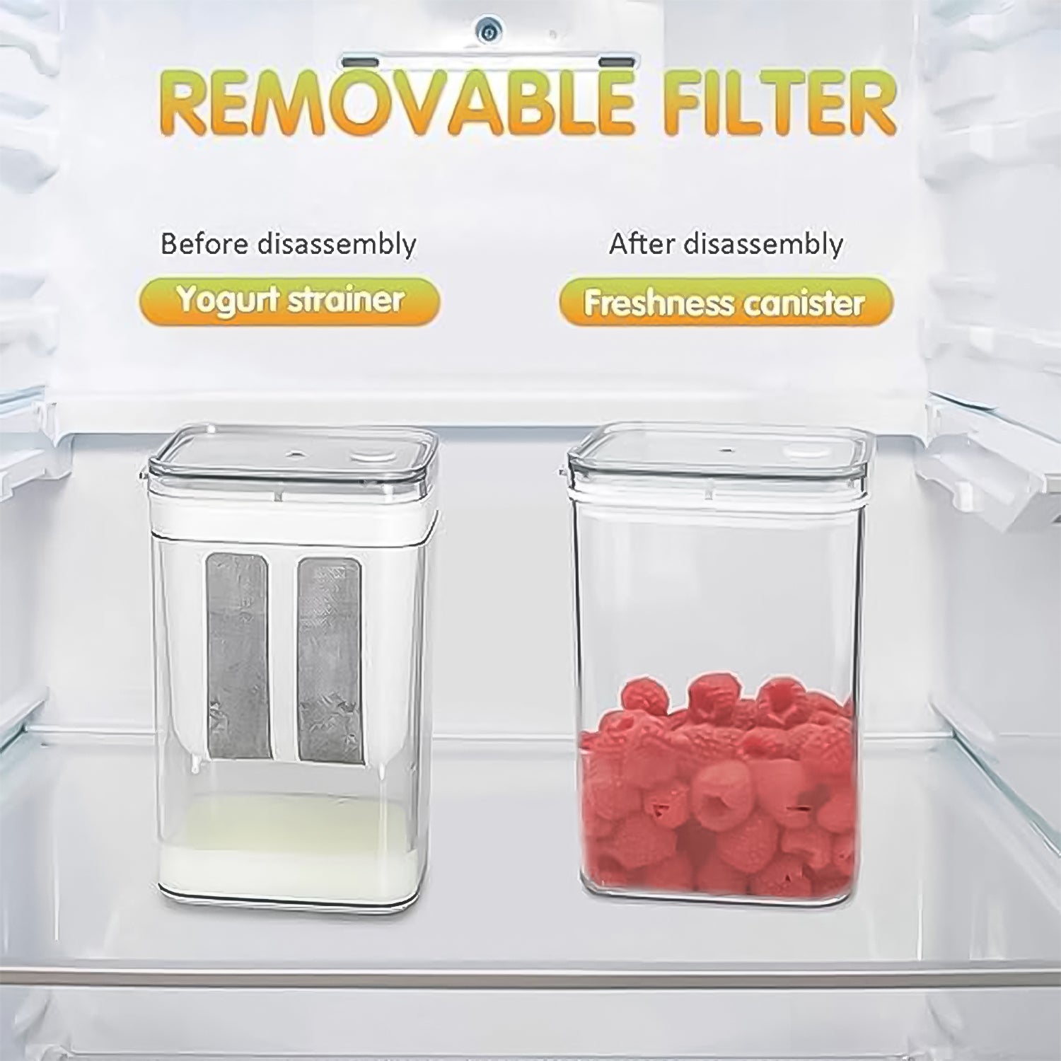 2 In 1 Multifunctional Yogurt Strainer With Storage Container  1100 Ml (1 Set) Wukusy