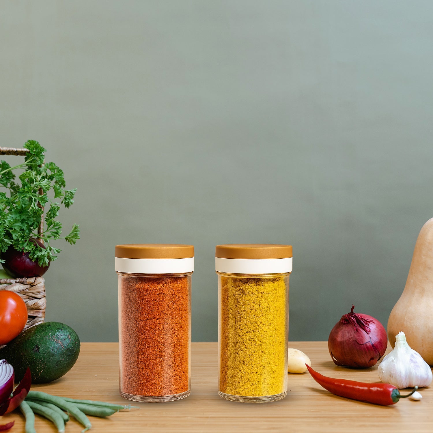 Ganesh Airtight Transparent Kitchen Storage Container Jar Set (2 Pc) Wukusy