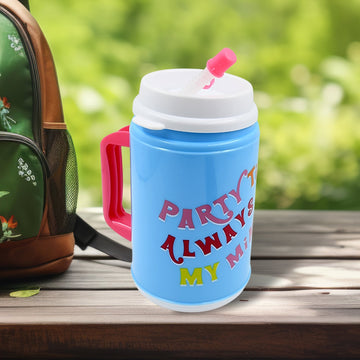 Insulated Mug With Lid Handle Flexible Straw With Cap (709 Ml) Wukusy