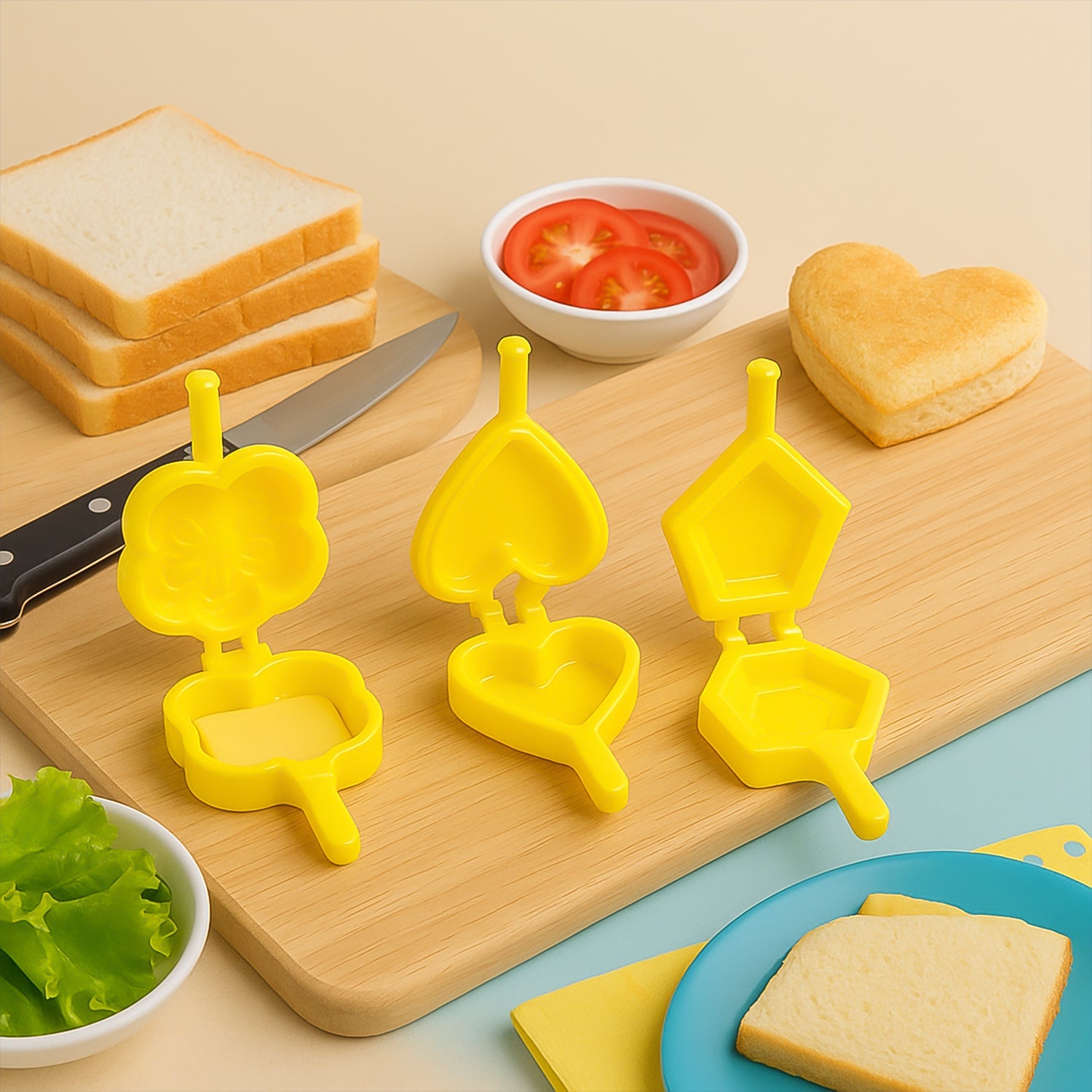 Plastic Cookie Cutter Mould Set (6 Pc) Wukusy