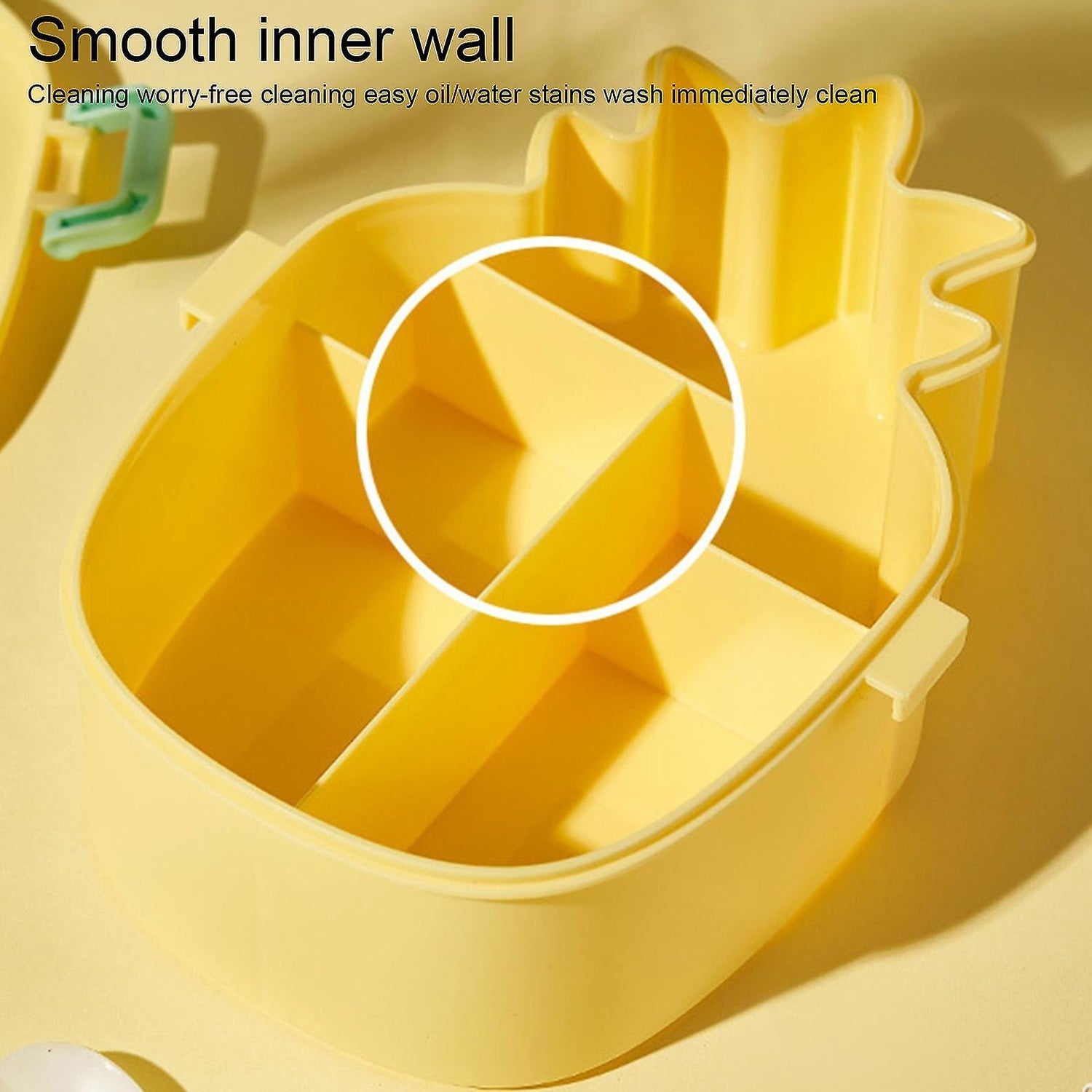 5729 Kids Lunch Box Cute Pineapple Shaped Bento Box With Fork Spoon Snack Candy Container Microwave Portable Office Lunch Box (1 Pc  With Spoon Fork  Color Box) Wukusy