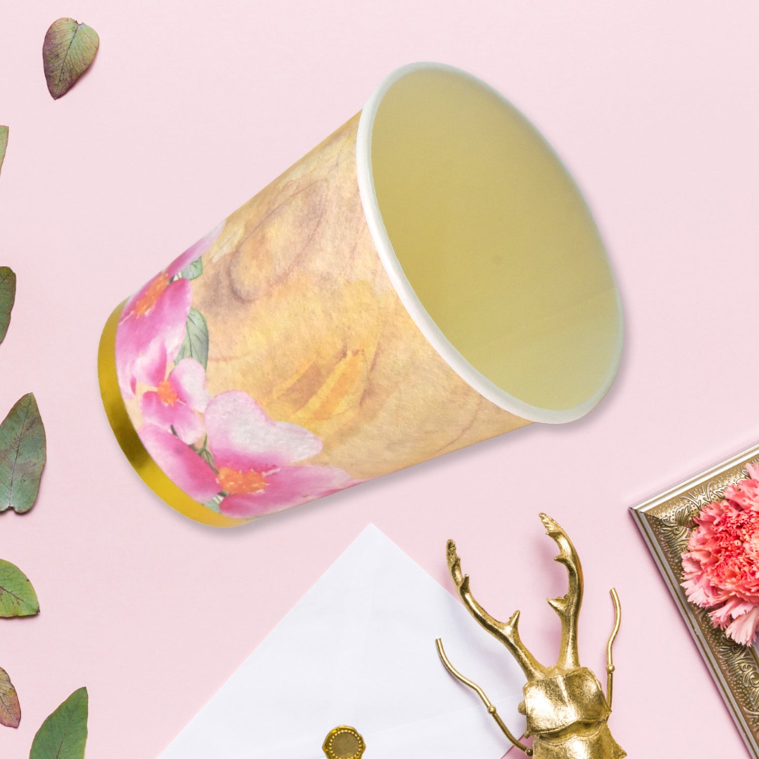 Disposable Paper Cups Disposable Tea Coffee Cups (24 Pcs Set  Mix Color  Design) Wukusy