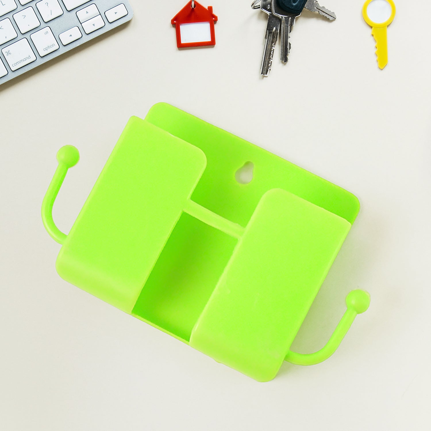 1 Pc Neon Green Wallmount Mobile Stand With Hook Wukusy