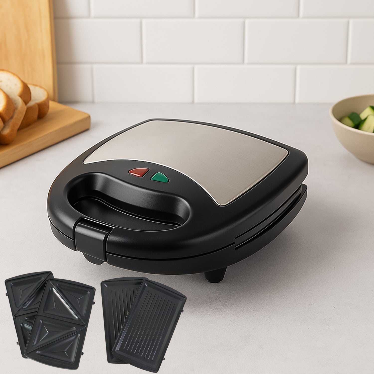 Orbit Sandwich Maker With Interchangeable Plates (800w  1 Pc) Wukusy