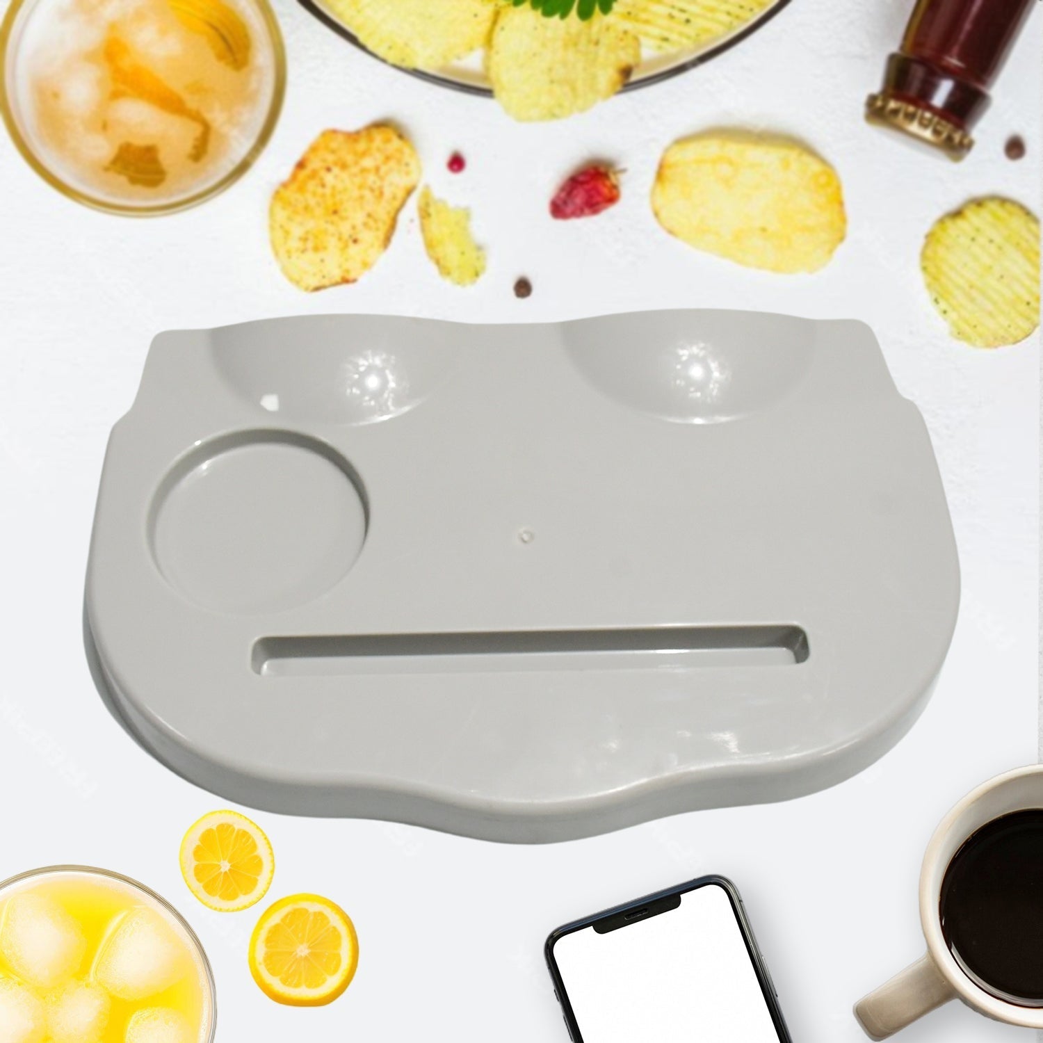 Snack Caddy Tray With A Drink Cup Holder The Ultimate Movie Night Wukusy