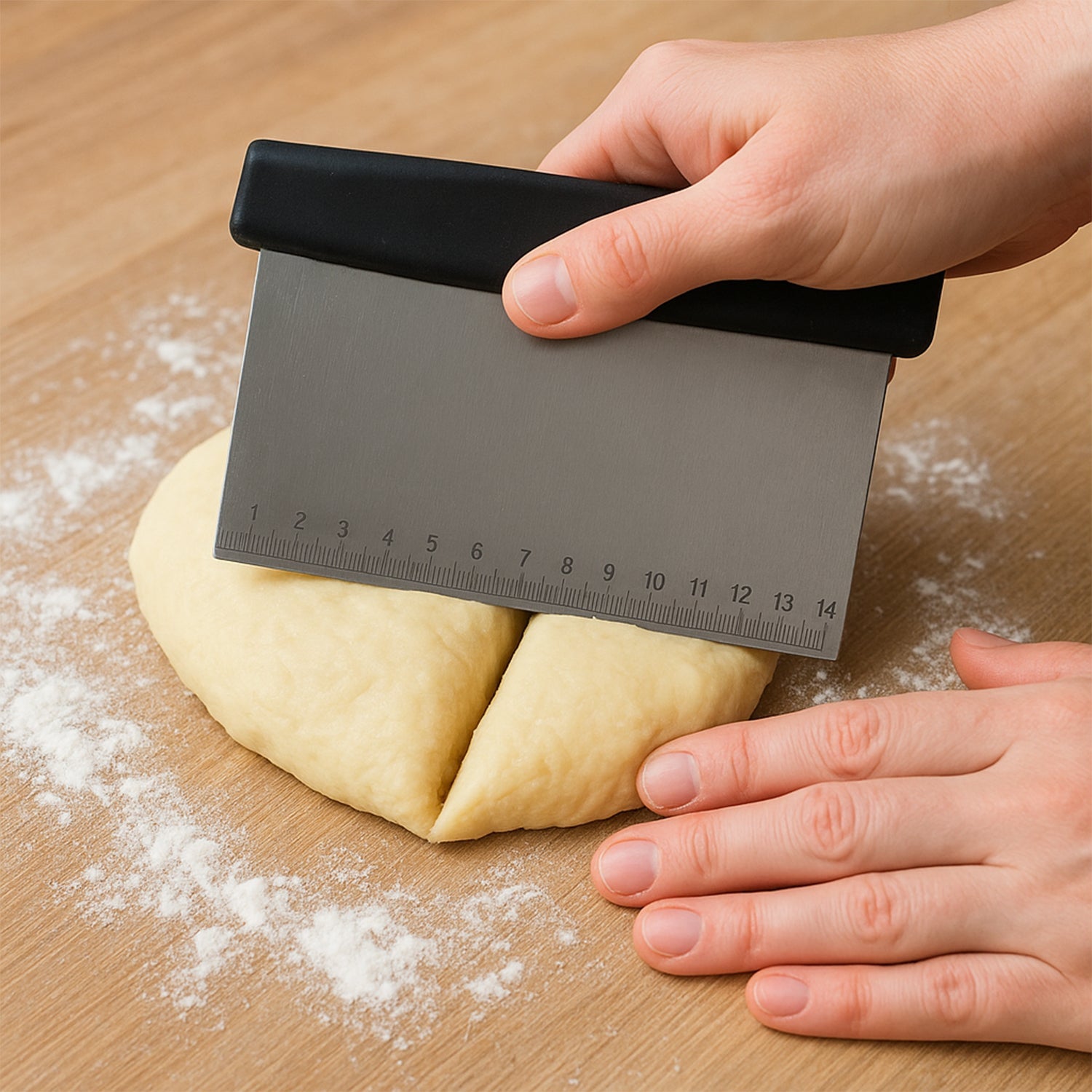 Premium Stainless Steel Dough Scraper (1 Pc) Wukusy