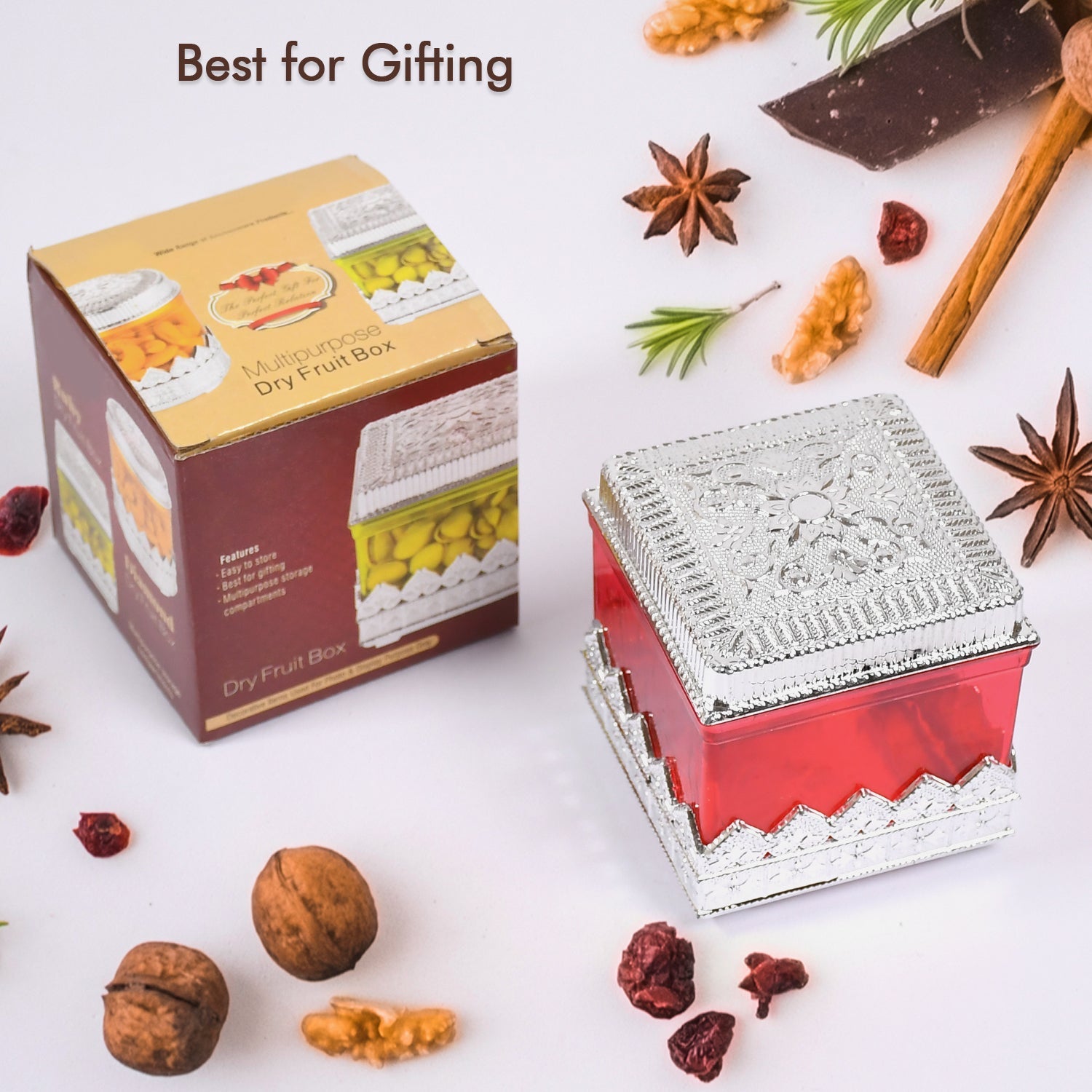 7129 Ruby Dryfruit Storage Container  Attractive Design Box For Home  Gifting  Kitchen Use Wukusy