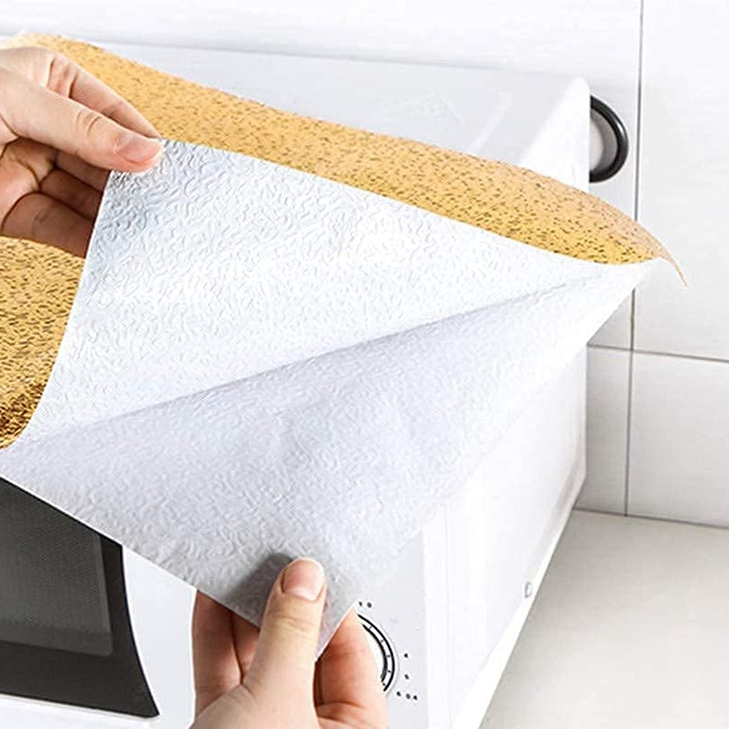 Oil Proof Sticker Waterproof Self Adhesive Aluminum Foil Wallpaper (60 Cm2m  Golden  1 Pc) Wukusy