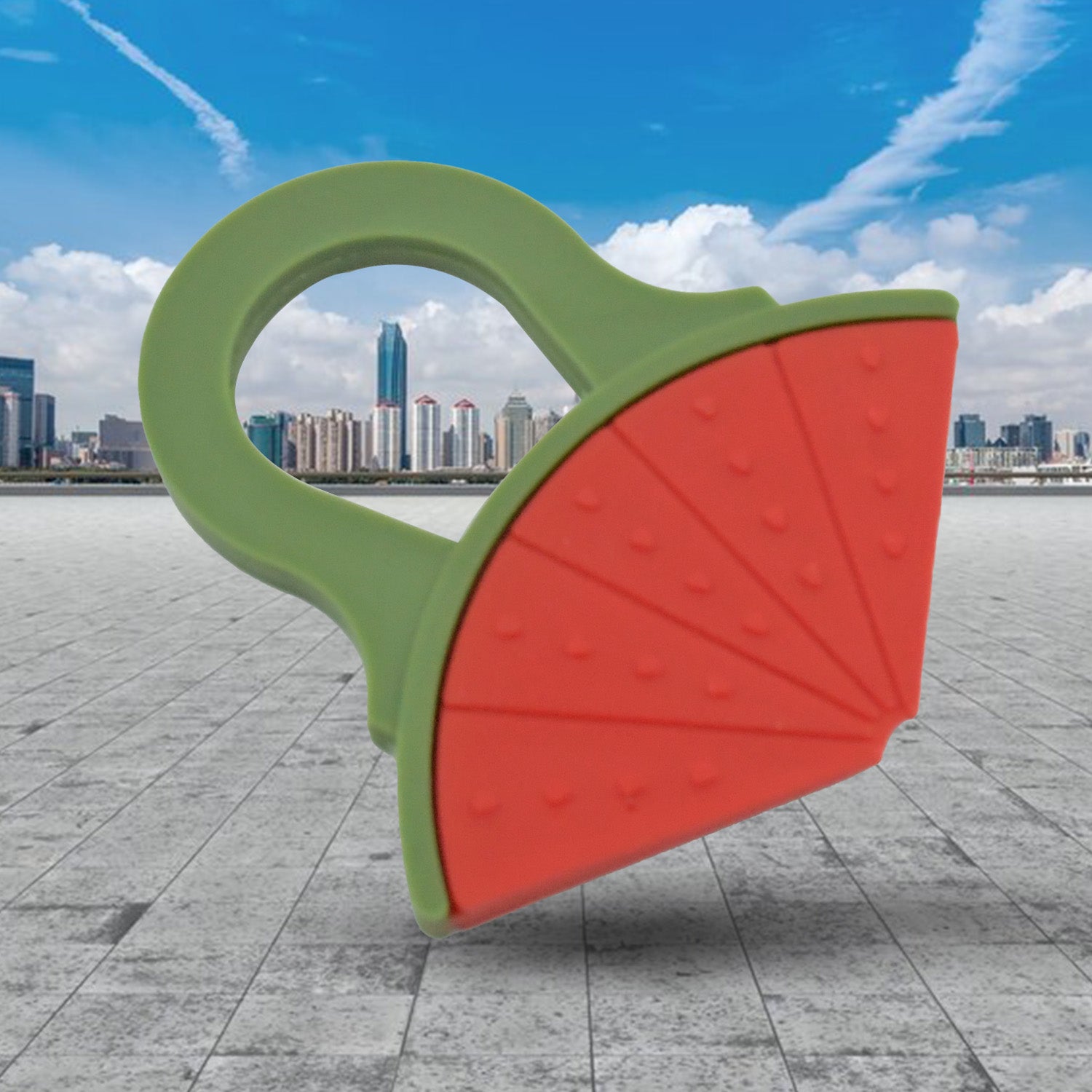 Baby Silicone Teether Fruit Teether For Toddlers100 Food Grade Silicone Teether Non-toxic  Latex Free Suitable For Kids Above 3 Months - Grapes Banana Watermelon (1 Pc ) Wukusy