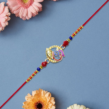 Ganesh Rakhi With Vibrant Enamel Work Wukusy