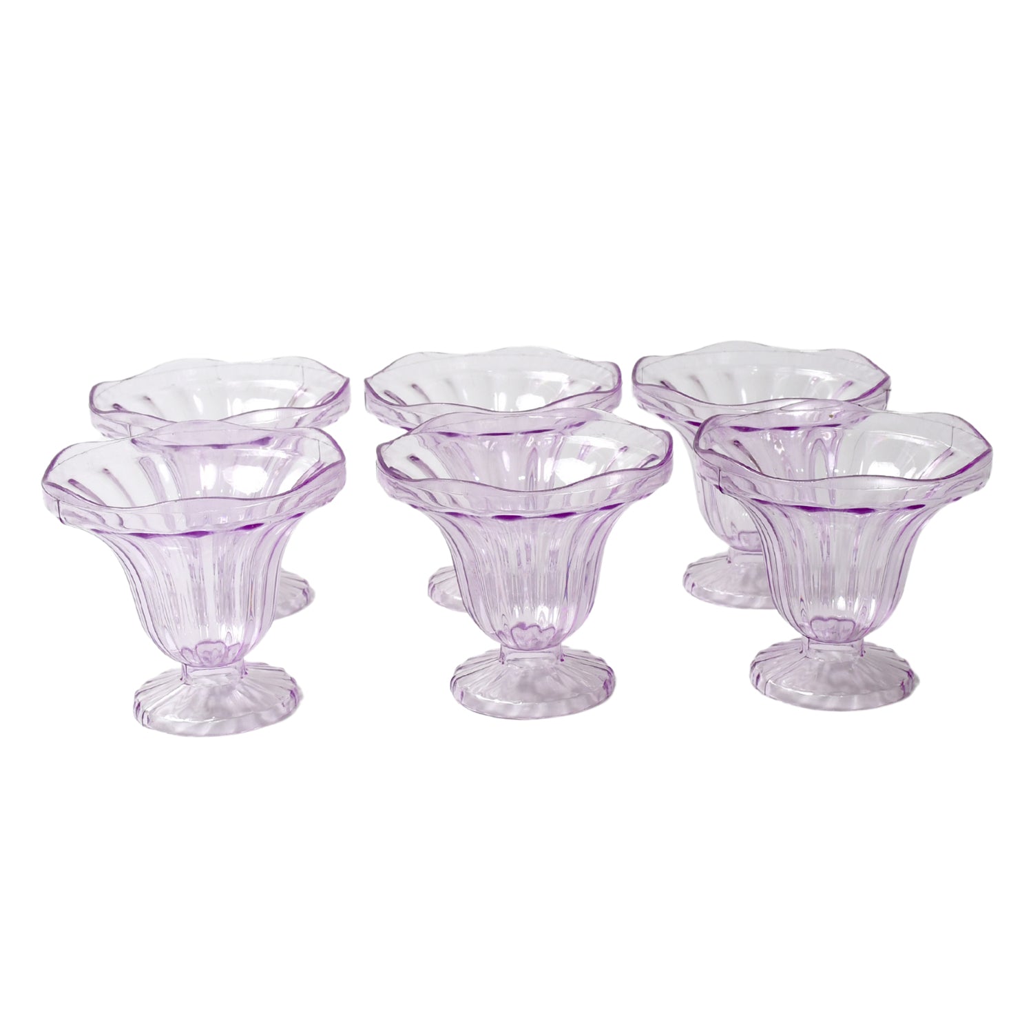 8216 Crystal Plastic Ice-cream Bowl Home  Kitchen Serving Platter Or Dessert Cup For Sundae Sweets Snacks Fruit Pudding Nuts Or Dip Serving Bowls (Crystal Cups Set Of 6) Wukusy