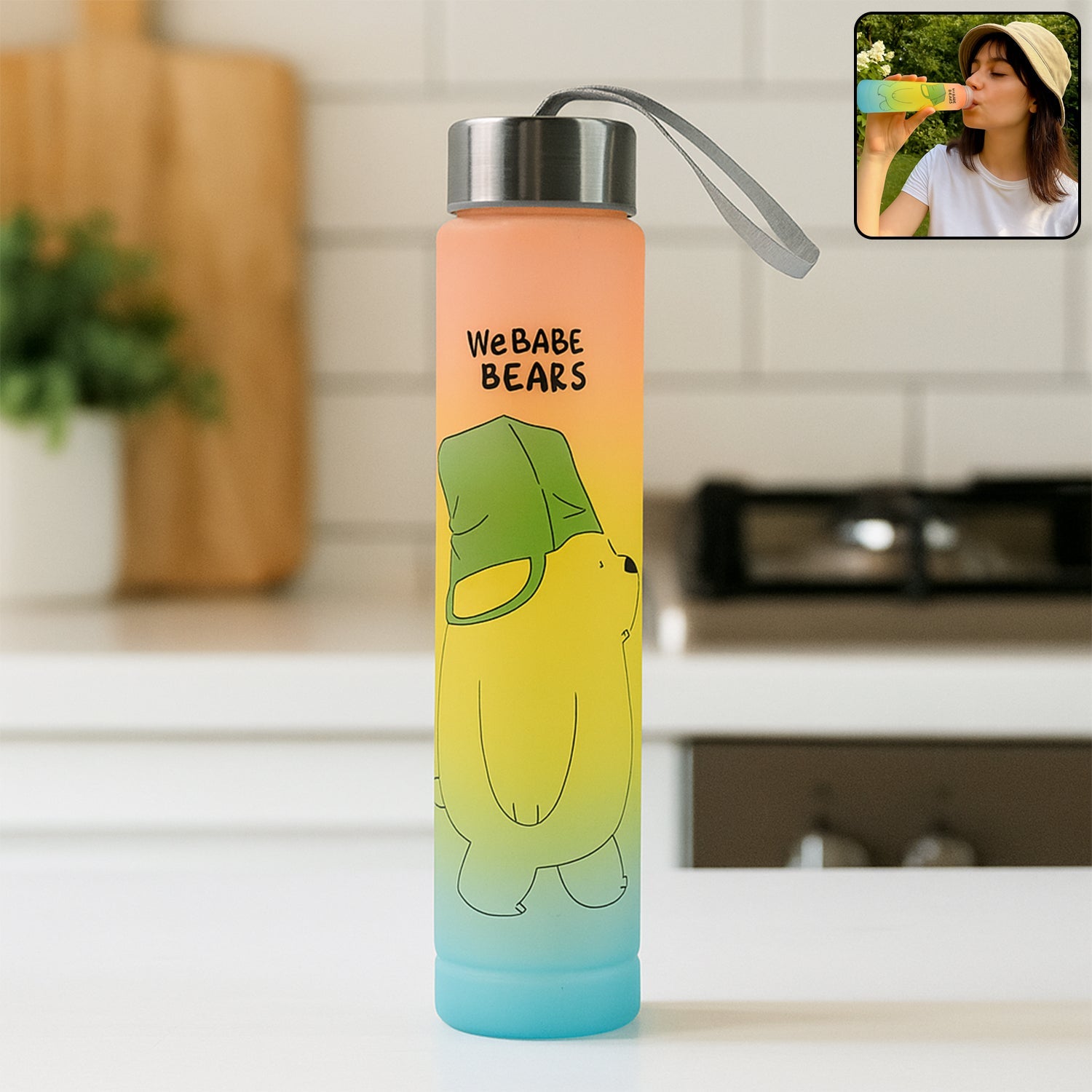 300 Ml Cute Cartoon Printed Plastic Water Bottle Wukusy