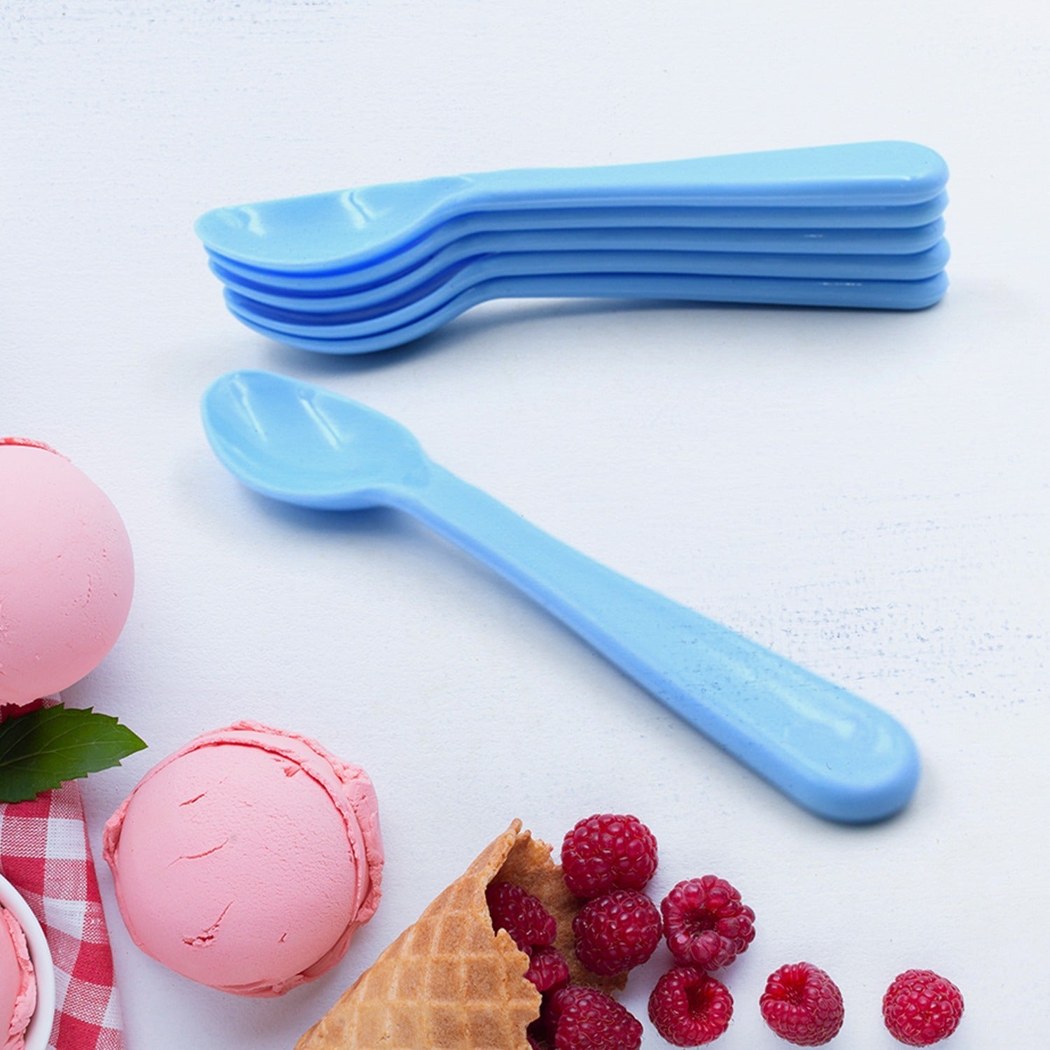 5349 Food Plastic Spoon Set Plastic Table Spoon Set Plastic Tea Spoon Coffee With Abs Plastic Heat-resistant Spoon (6 Pc Set ) Wukusy