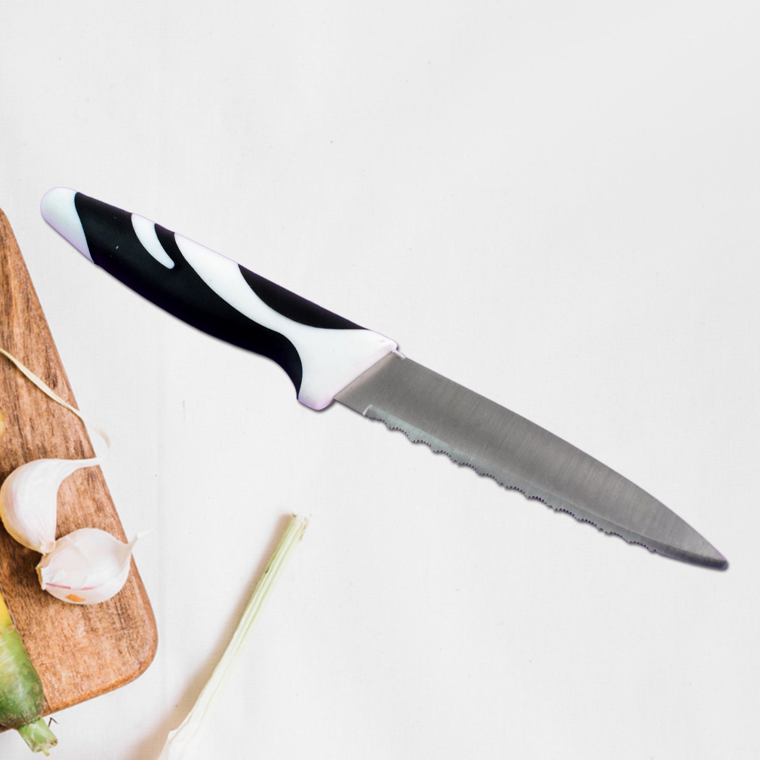 Ritu Stainless Steel Serrated Blade Zebra Kitchen Knife (1 Pc) Wukusy