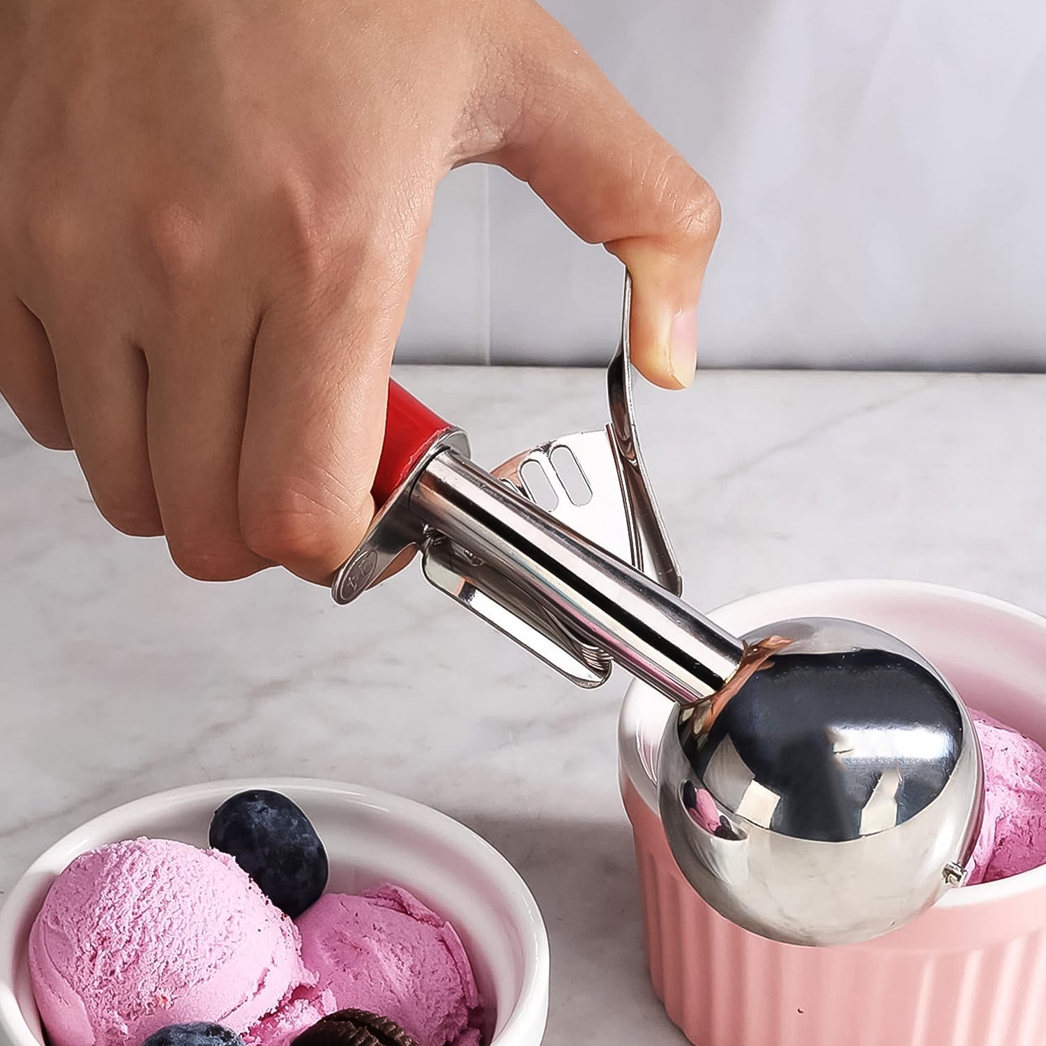 Apex Ice Cream Scoop  70 Ml Stainless Steel Head With Ergonomic Handle (1 Pc) Wukusy