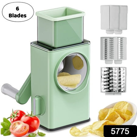 5775 Stainless Steel Vegetable Chopper Veg Chopper And Dicer With 6 Blades  Brush Kitchen Multifunctional Mandoline Vegetable Slicer For Veggies Onion Garlic Potatoes Fruits Cookie Oreo Vegetable Cutter Stable Suction Base For Home Kitchen Wukusy