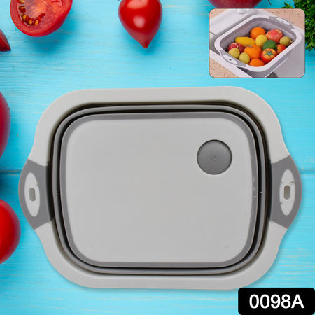 0098a Collapsible Cutting Board With Dish Tub Basket Wukusy