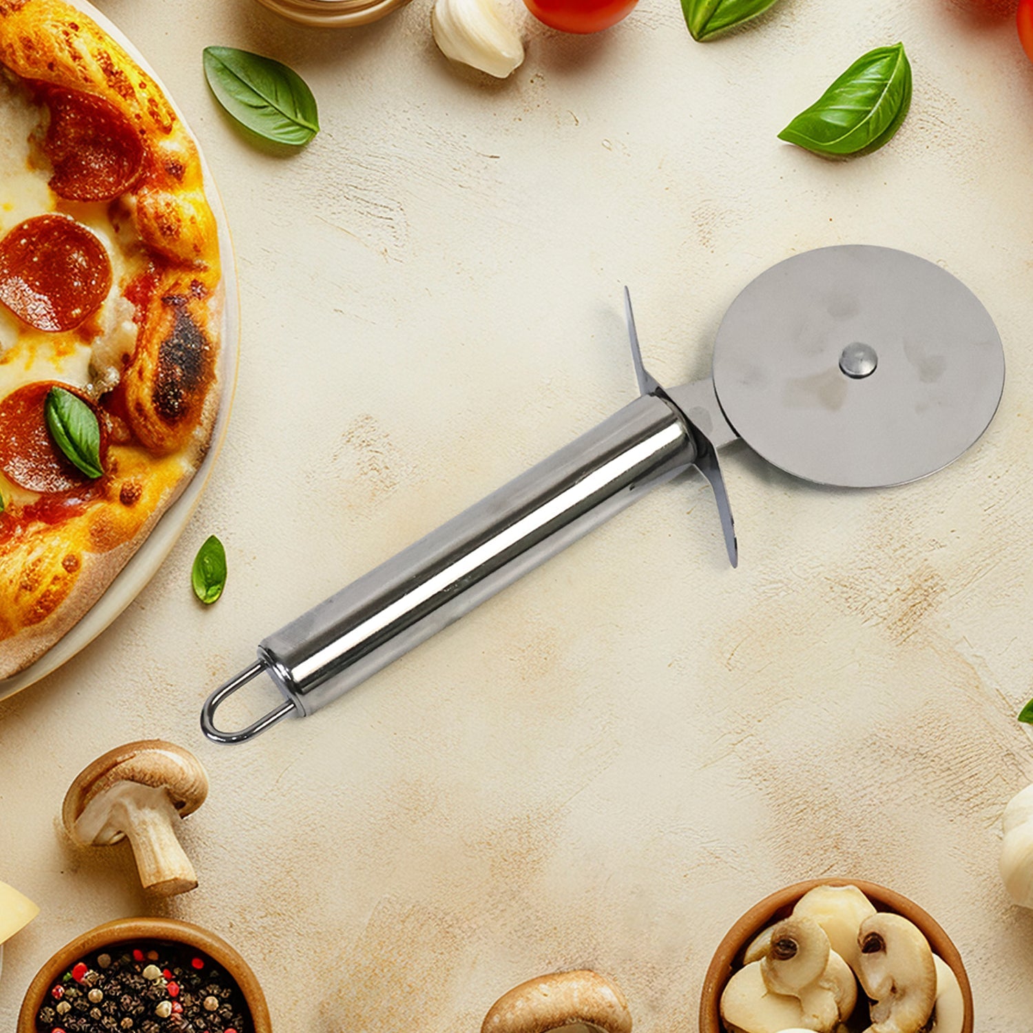 Premium Stainless Steel Pizza Cutter Wheel With Sharp Blade Wukusy