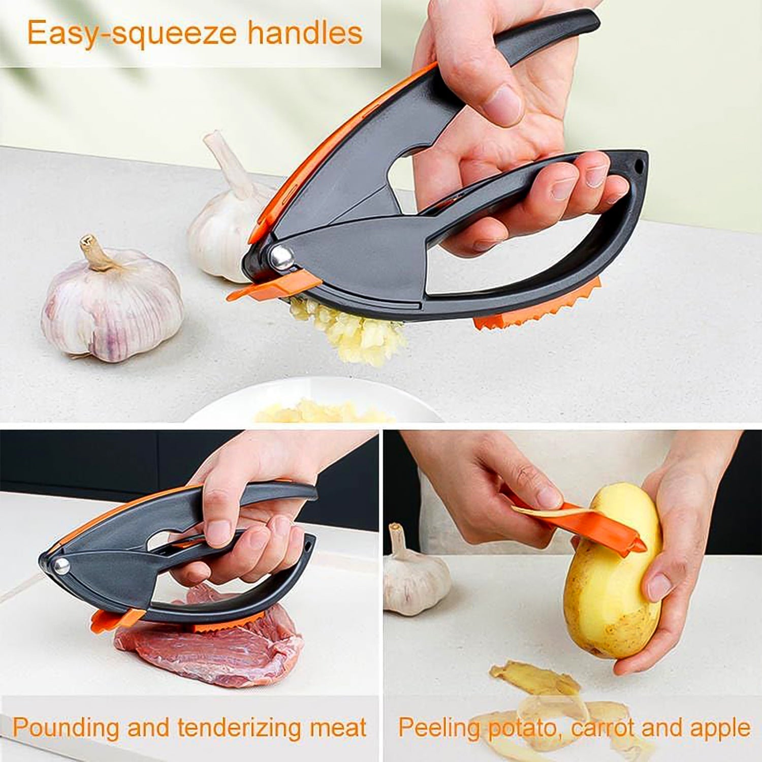 Multifunctional Garlic Press Garlic Mincing  Crushing Tool (1 Pc) Wukusy