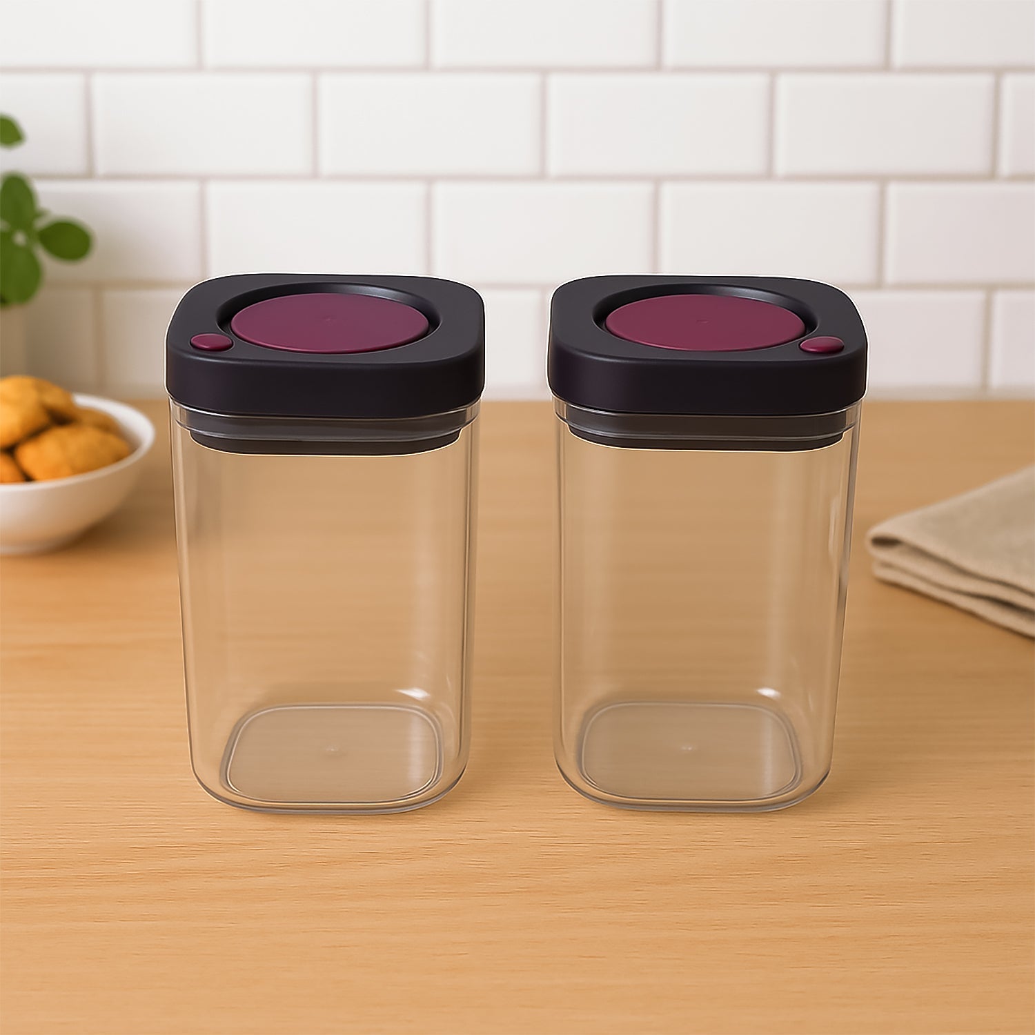 Supermom Airtight Kitchen Storage Containers (2 Pc Set  1200ml) Wukusy