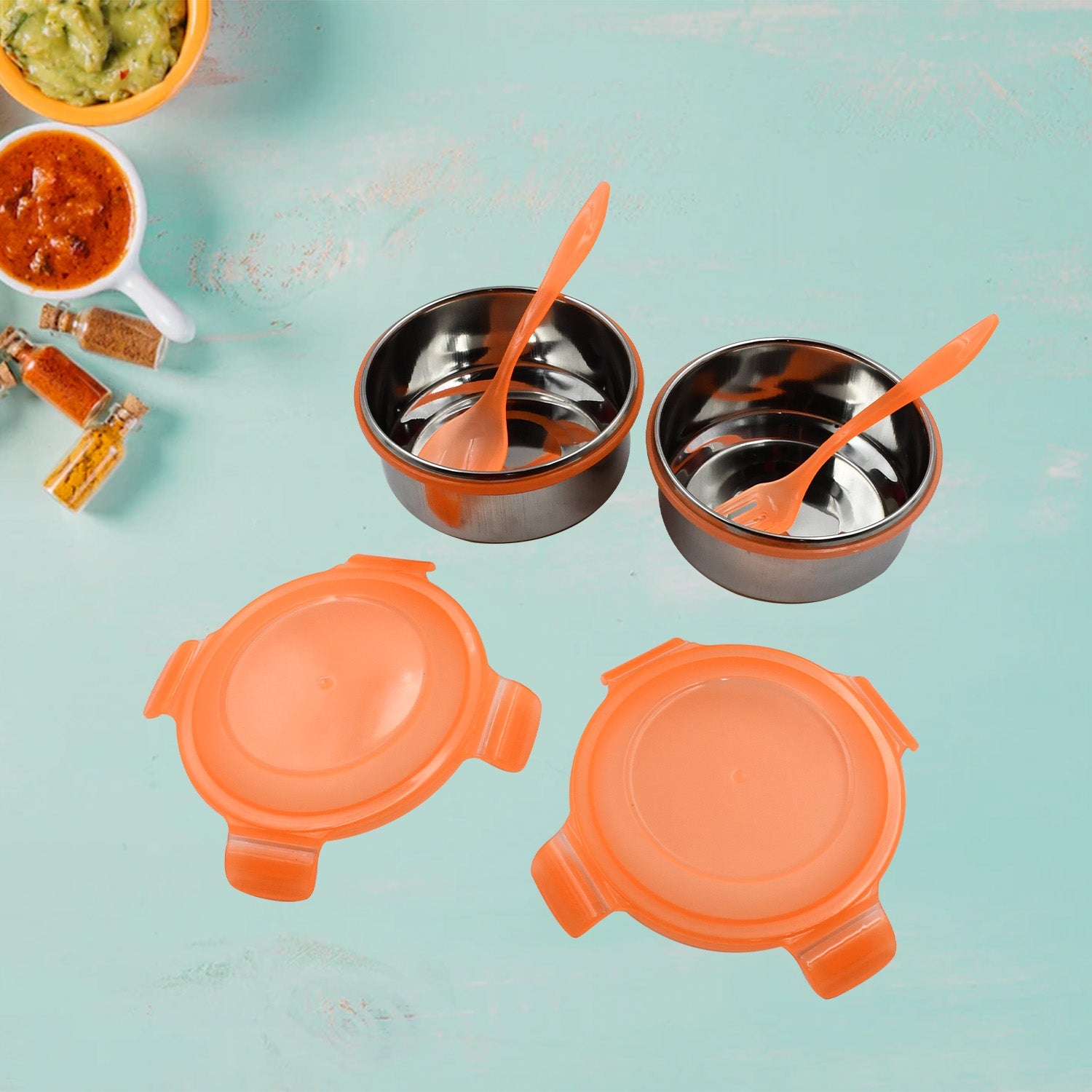 Airtight  Leak Proof Stainless Steel Container Multi Compartment Lunch Box Carry To All Type Lunch In Lunch Box  Premium Quality Lunch Box Ideal For Office  School Kids  Travelling Ideal (3 Different Lunch Box) Wukusy