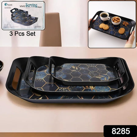 Premium Plastic Serving Tray (3 Pc) Wukusy