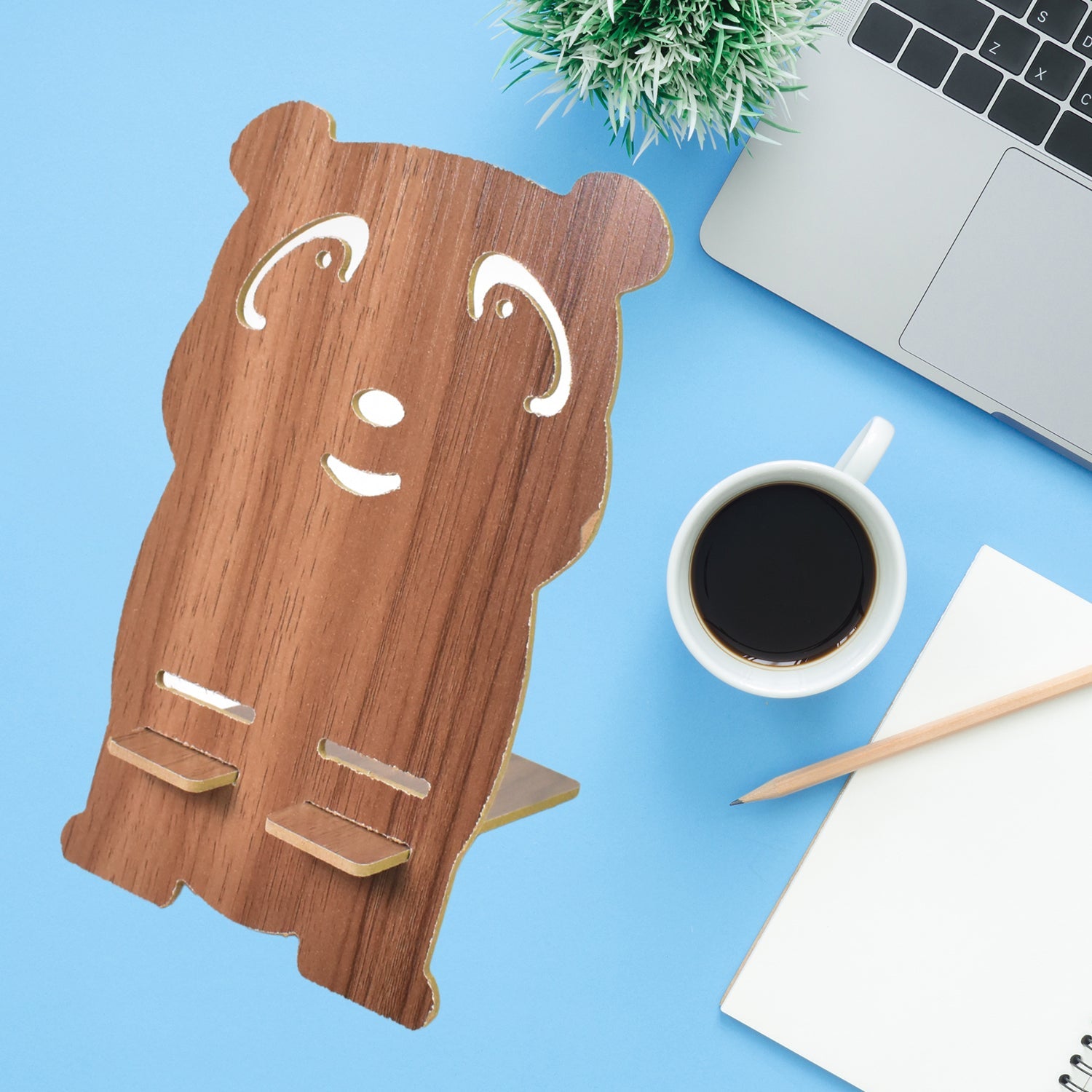 Wooden Cartoon Shape Design Mobile Stand  (1 Pc) Wukusy