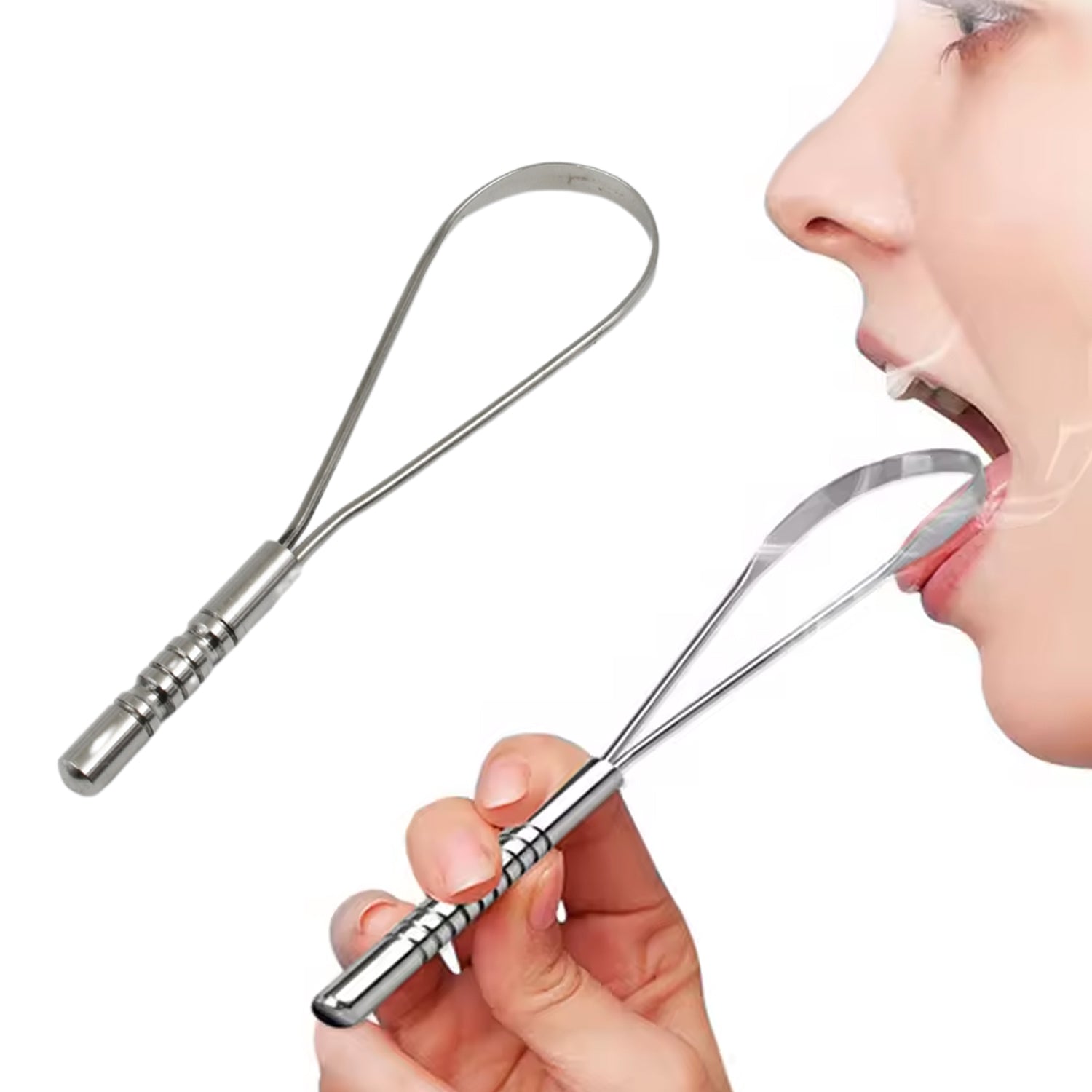 Steel Tongue Cleaner Tongue Scraper (1 Pc) Wukusy