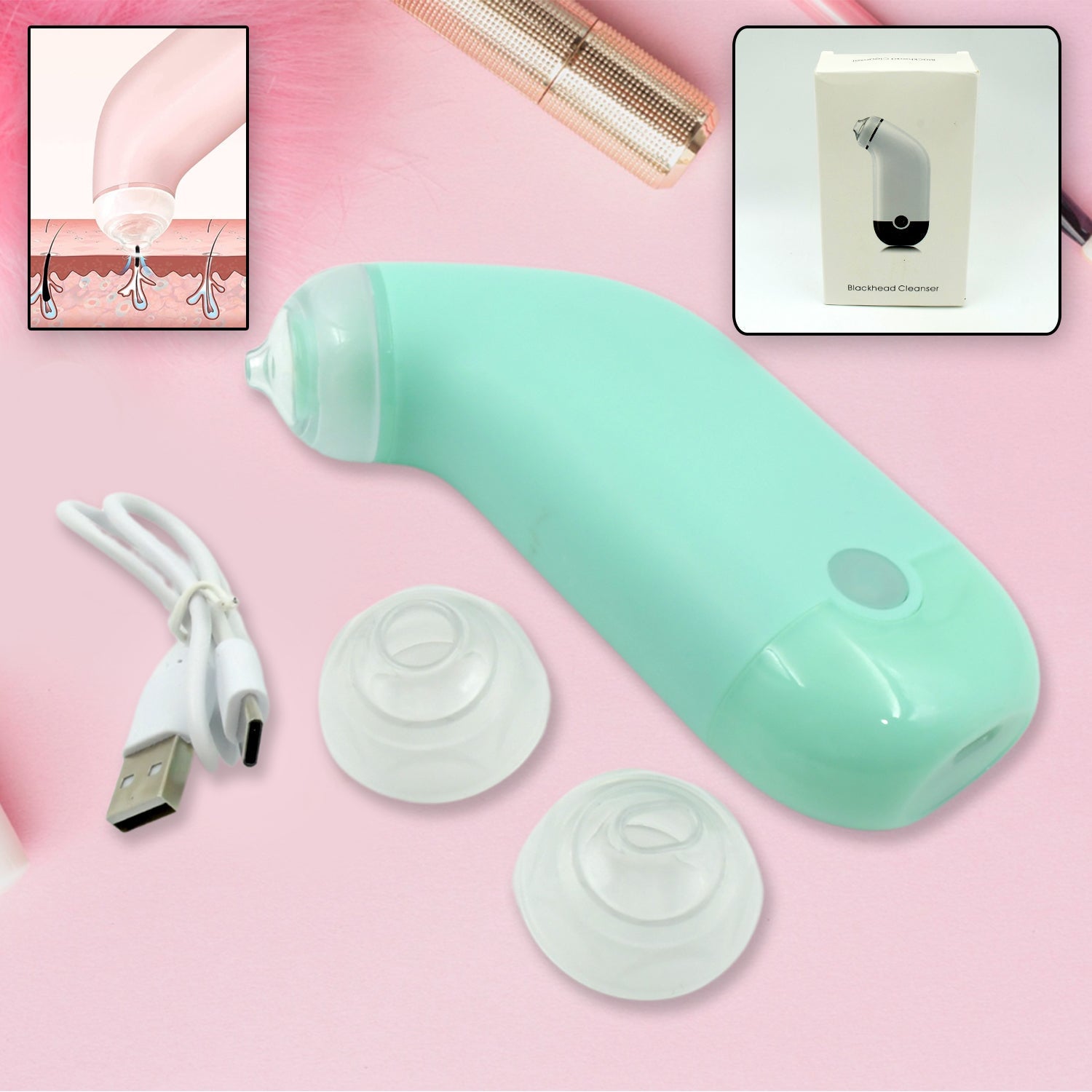 0288 Vacuum Blackhead Machine Reduce Spot Mini Handheld Lifting Massage Facial Blackhead Remover For Skin Care (1 Pc) Wukusy