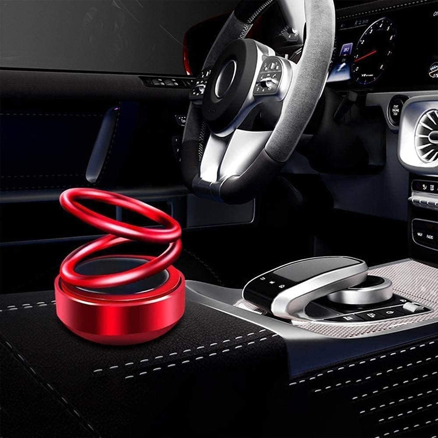 6319 Solar Power Car Aroma Diffuser 360double Ring Rotating Design Car Fragrance Diffuser Car Perfume Air Freshener For Dashboard Home Office Wukusy