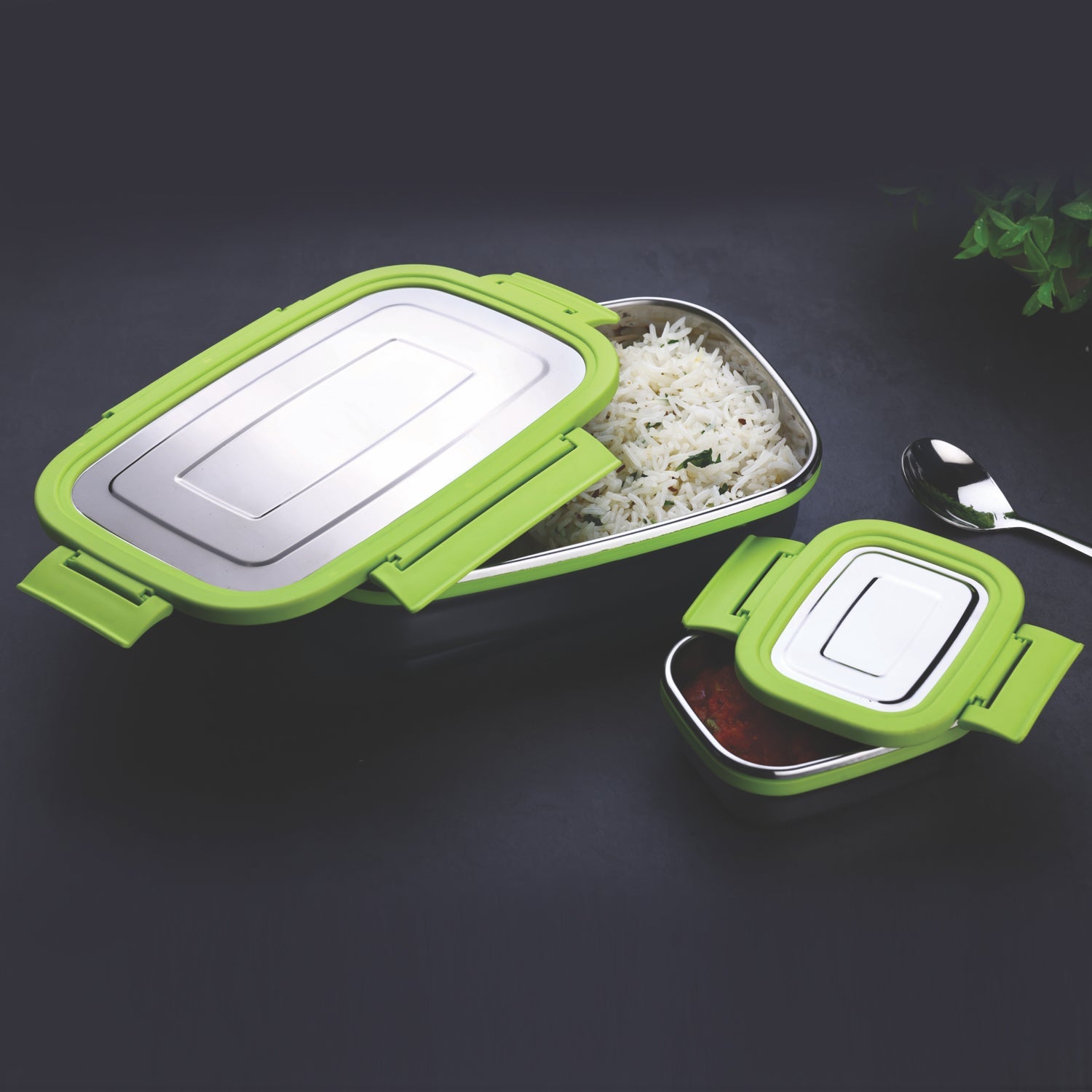 8133 Ganesh Junior Stainless Steel Lunch Pack For Office  School Use Wukusy