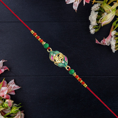 Ganesh Leaf Motif Rakhi Wukusy