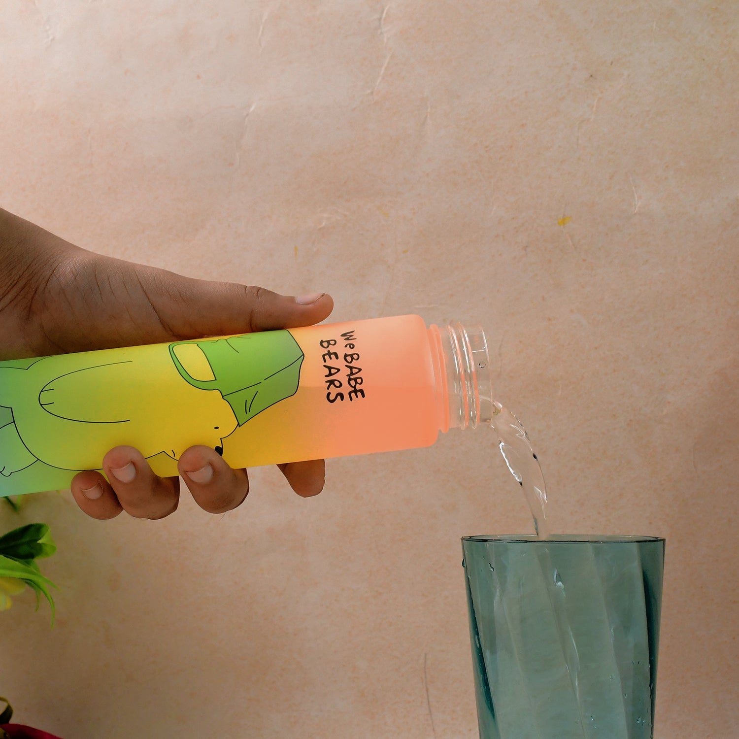 300 Ml Cute Cartoon Printed Plastic Water Bottle Wukusy