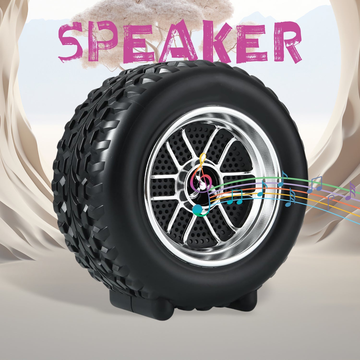 Portable Tyre  Wheel Shape Wireless Bluetooth Speaker (1 Pc) Wukusy