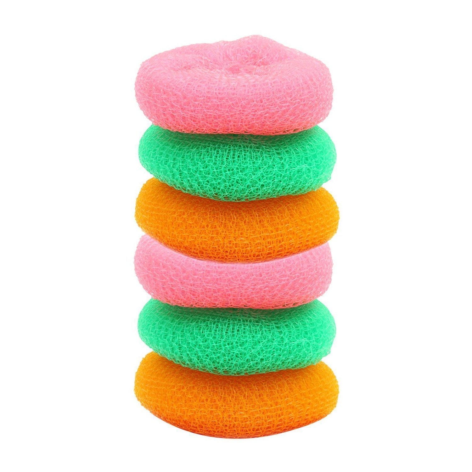 2630 Plastic Scrubber Round Nylon Scrubbers (Pack Of 6) Wukusy