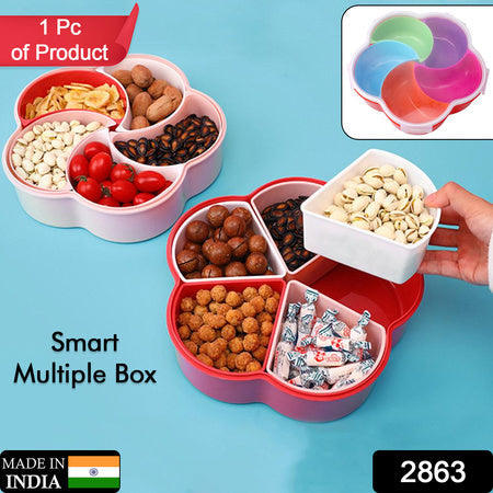 2863 5compartments Party Food Storage Snack Nuts Box For Peanuts Fruits And Candy Box For Home  Kitchen Use Wukusy