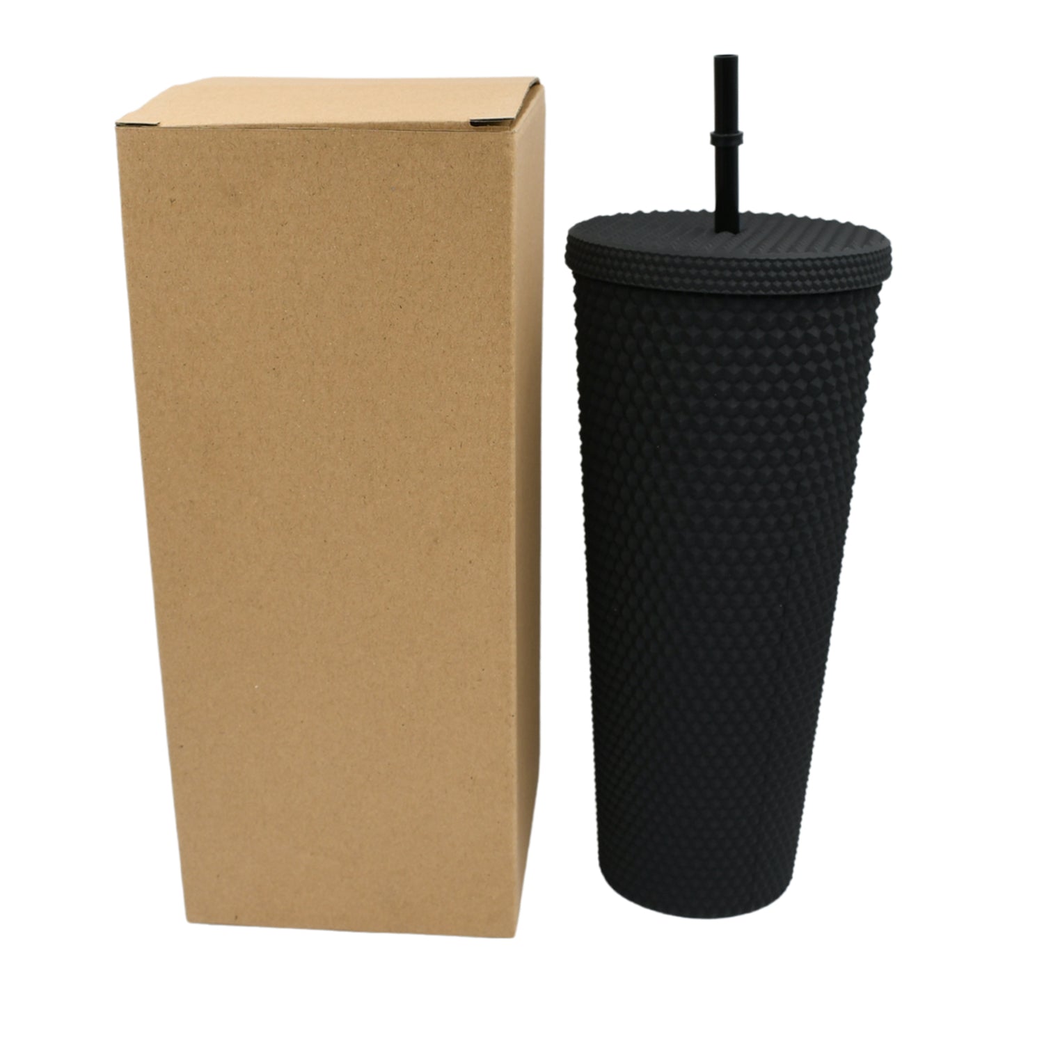 0304 Cup With Straw Reusable Matte Studded Tumbler With Leak Proof Lid Water Cup Travel Mug Coffee Ice Water Bottle Double Walled Insulated Tumbler Bpa Free (1 Pc) Wukusy